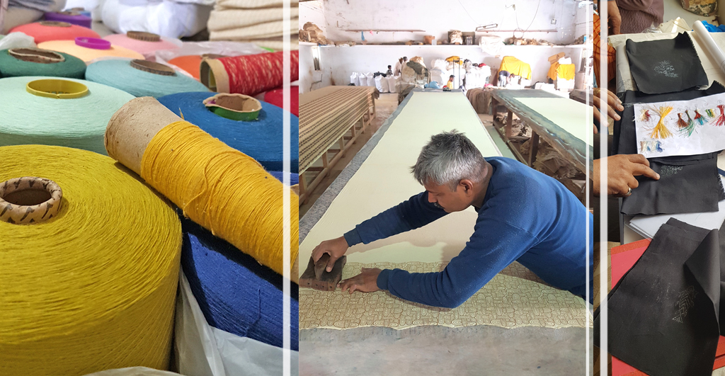 Travail sur la nouvelle collection de textiles artisanaux
