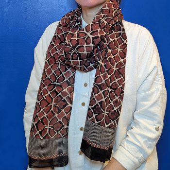 Foulard "Shibo" garance/noir