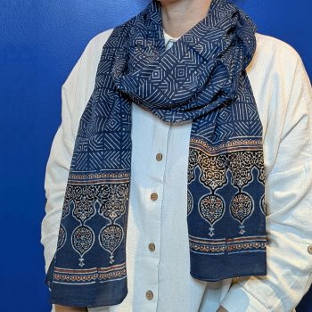 Foulard "Carreaux" indigo