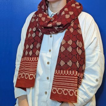 Foulard "Coquille" garance/écru