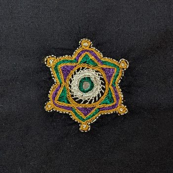 broderie Etoile vert/violet