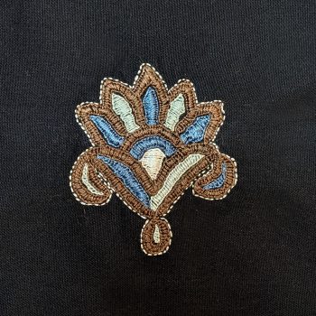 broderie Lotus bleu
